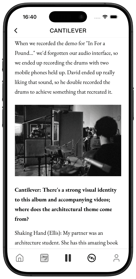 Cantilever article mockup