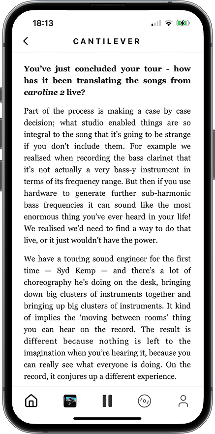 Interview/article interface